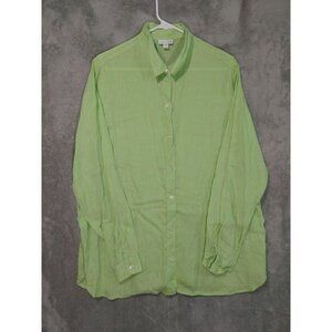J. Jill Lime Green Button Down Shirt